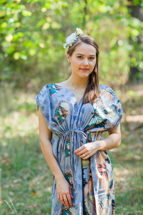 Gray Magic Sleeves Style Caftan in Butterfly Baby Pattern