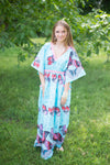 Light Blue Breezy Bohemian Style Caftan in Butterfly Baby Pattern