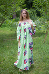 Mint Serene Strapless Style Caftan in Butterfly Baby Pattern