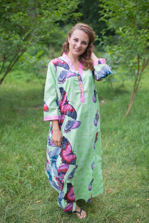 Mint Simply Elegant Style Caftan in Butterfly Baby Pattern