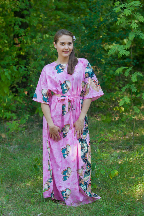 Pink Mademoiselle Style Caftan in Butterfly Baby Pattern