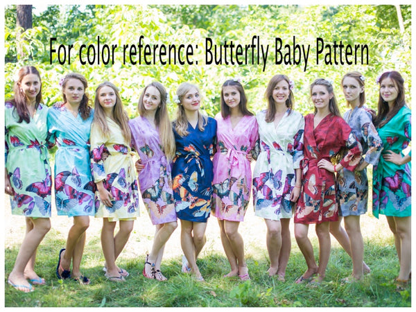 Light Blue Button Me Down Style Caftan in Butterfly Baby Pattern