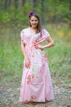 Pink Magic Sleeves Style Caftan in Cabbage Roses Pattern