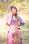 Pink The Drop-Waist Style Caftan in Cheerful Paisleys Pattern