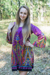 Purple Bella Tunic Style Caftan in Cheerful Paisleys Pattern