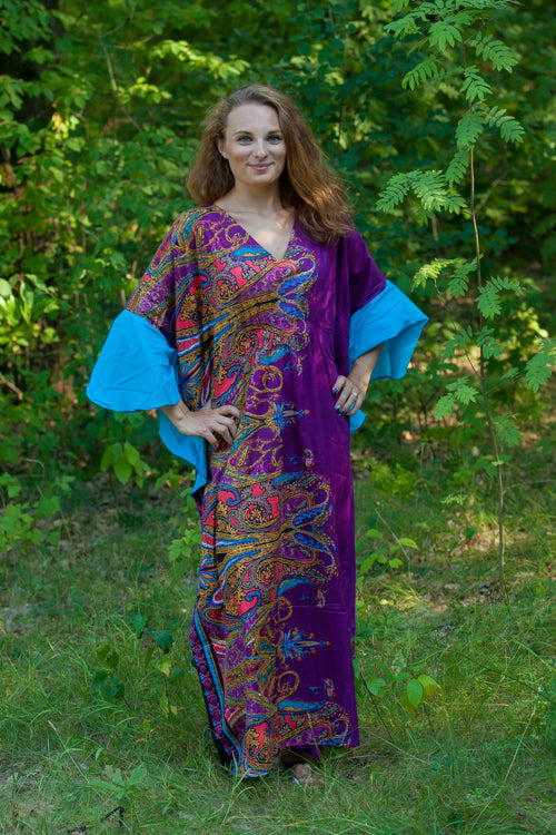Purple Ballerina Style Caftan in Cheerful Paisleys