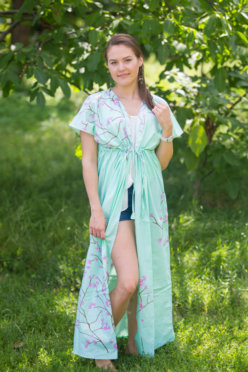 Mint Beach Days Style Caftan in Cherry Blossoms|Mint Beach Days Style Caftan in Cherry Blossoms|Cherry Blossoms