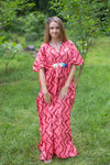 Coral Unfurl Style Caftan in Chevron Pattern