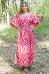 Coral Cut Out Cute Style Caftan in Chevron Pattern