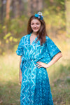Teal The Drop-Waist Style Caftan in Chevron Dots Pattern