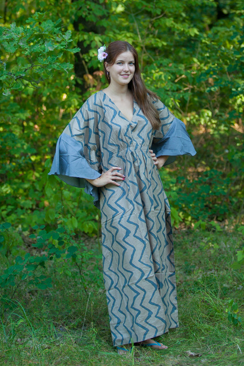 Gray Ballerina Style Caftan in Chevron