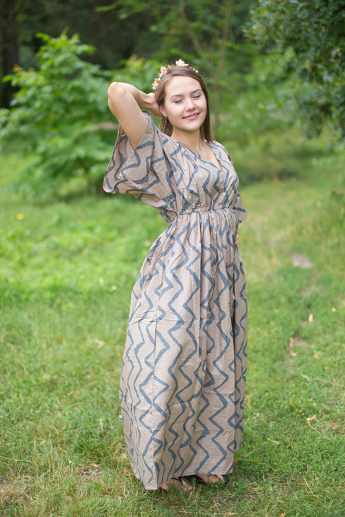 Gray I Wanna Fly Style Caftan in Chevron Pattern