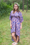 Violet High Low Wind Flow Style Caftan in Chevron Pattern