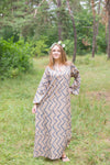 Gray The Unwind Style Caftan in Chevron Pattern