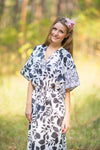 White The Drop-Waist Style Caftan in Classic White Black Pattern
