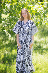 White Best of both the worlds Style Caftan in Classic White Black Pattern