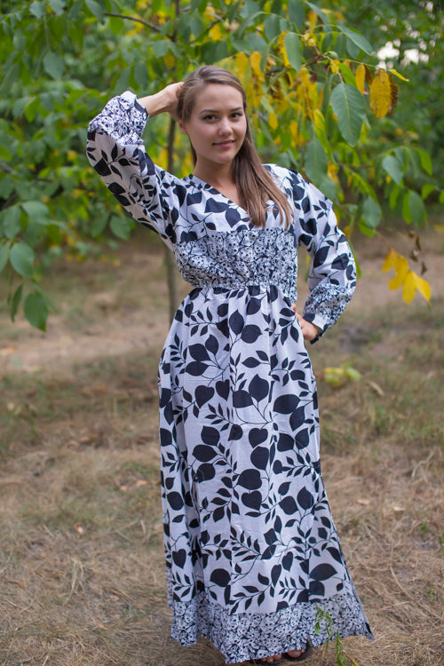 White Shape Me Pretty Style Caftan in Classic White Black Pattern