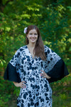 White Ballerina Style Caftan in Classic White Black