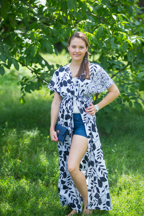 White Beach Days Style Caftan in Classic White Black