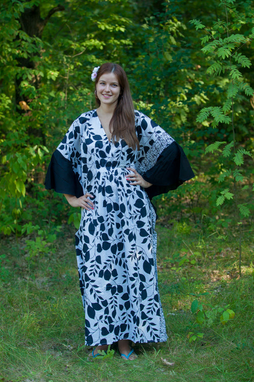 White Ballerina Style Caftan in Classic White Black