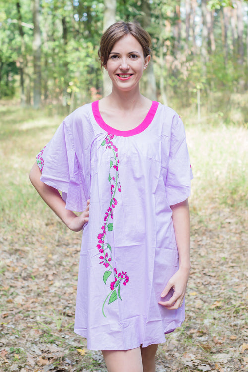 Lilac Summer Celebration Style Caftan in Climbing Vines Pattern|Lilac Summer Celebration Style Caftan in Climbing Vines Pattern|Climbing Vines