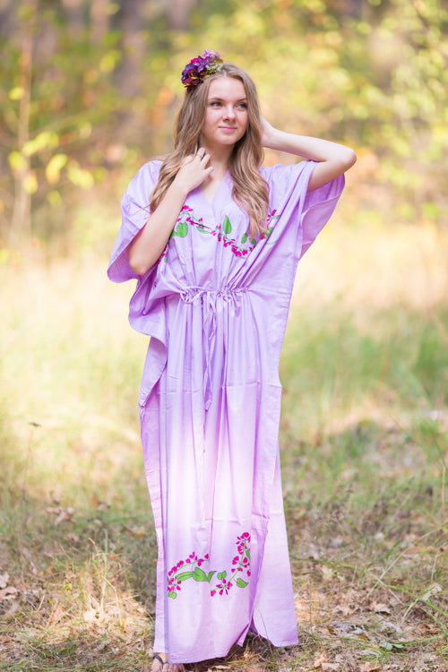 Lilac The Drop-Waist Style Caftan in Climbing Vines Pattern