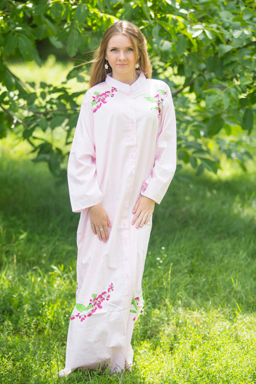 Pink Charming Collars Style Caftan in Climbing Vines Pattern|Pink Charming Collars Style Caftan in Climbing Vines Pattern|Climbing Vines