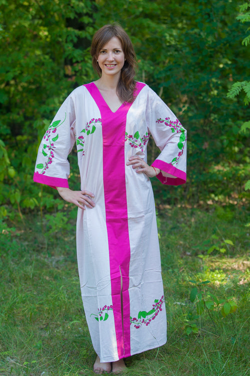 Pink The Glow-within Style Caftan in Climbing Vines Pattern