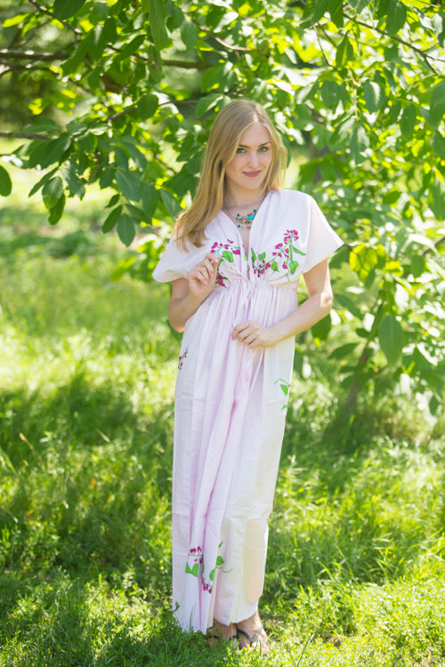 Pink Beach Days Style Caftan in Climbing Vines