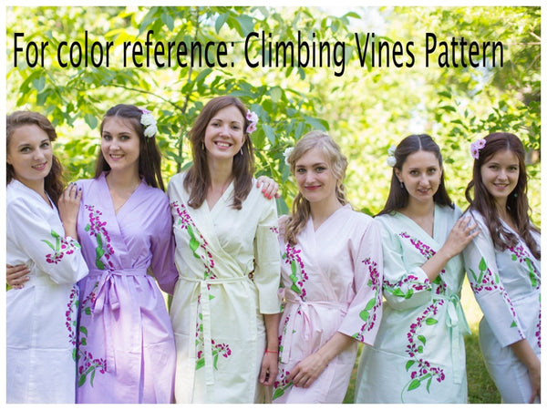 Lilac Summer Celebration Style Caftan in Climbing Vines Pattern
