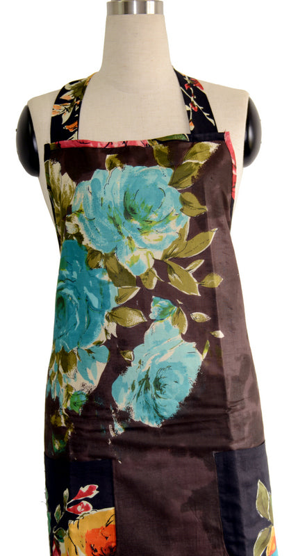 Brown Floral Full Apron
