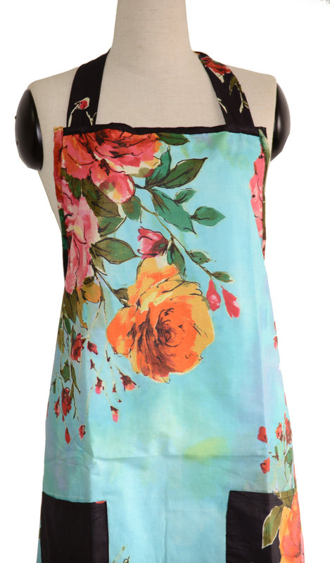 Blue Floral Kitchen Apron