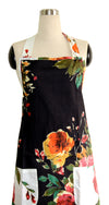 Black Floral Kitchen Apron