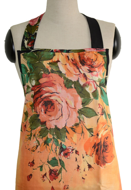 Peach Floral Full Apron