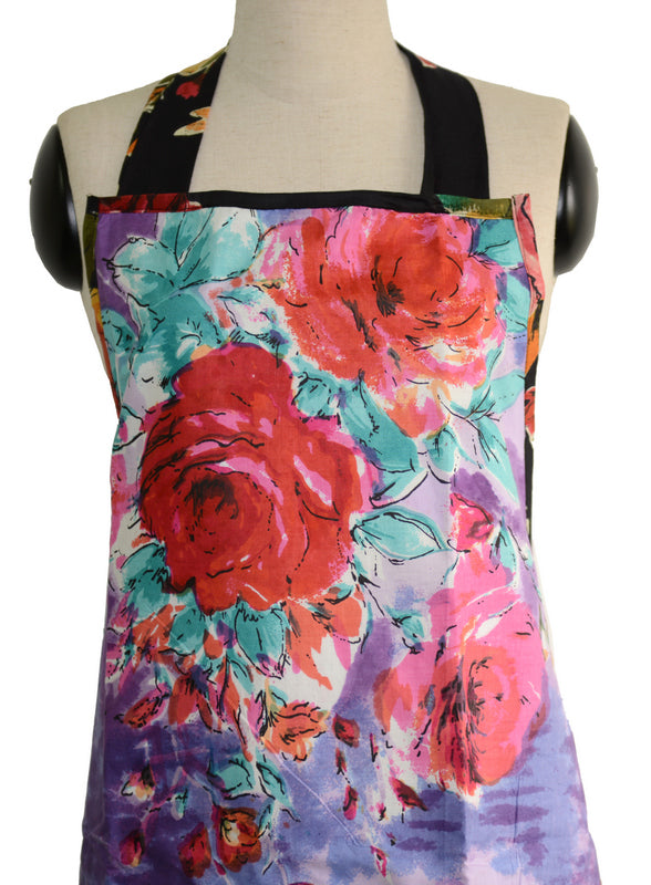 Purple Floral Full Apron