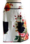 White Floral Half Apron