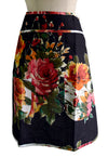 Black Floral Half Apron