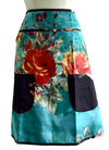 Teal Floral Half Apron