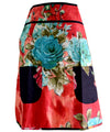 Red Floral Half Apron