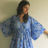 Dark Blue I Wanna Fly Style Caftan in Damask Pattern