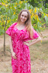 Magenta Side Strings Sweet Style Caftan in Damask Pattern