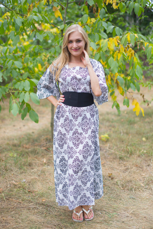 White Beauty, Belt and Beyond Style Caftan in Damask