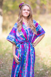 Blue The Drop-Waist Style Caftan in Diamond Aztec Pattern