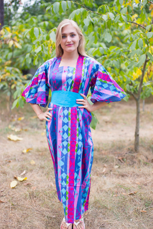Dark Blue Beauty, Belt and Beyond Style Caftan in Diamond Aztec