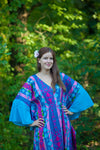 Dark Blue Ballerina Style Caftan in Diamond Aztec