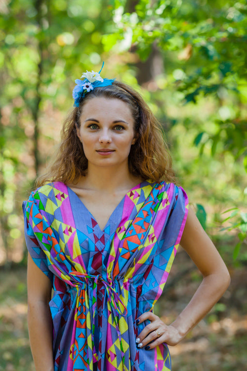 Gray Magic Sleeves Style Caftan in Diamond Aztec Pattern