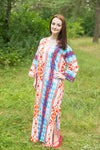 White The Unwind Style Caftan in Diamond Aztec Pattern
