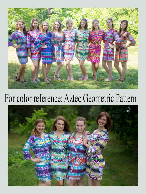 Gray Frill Lovers Style Caftan in Diamond Aztec Pattern