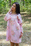 Pink Bella Tunic Style Caftan in Faded Flowers Pattern