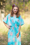 Seafoam The Drop-Waist Style Caftan in Faded Flowers Pattern
